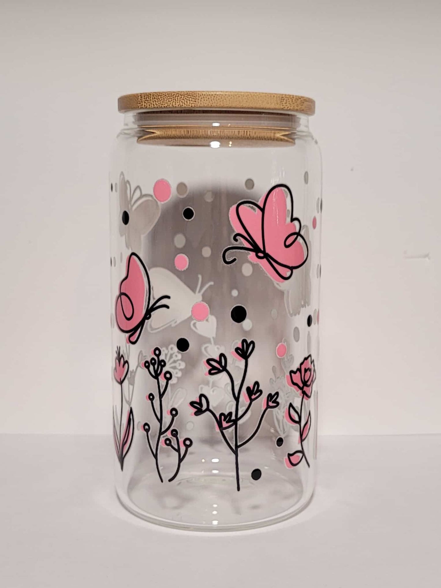 Collants UV DTF seulement - Fleurs et papillons roses