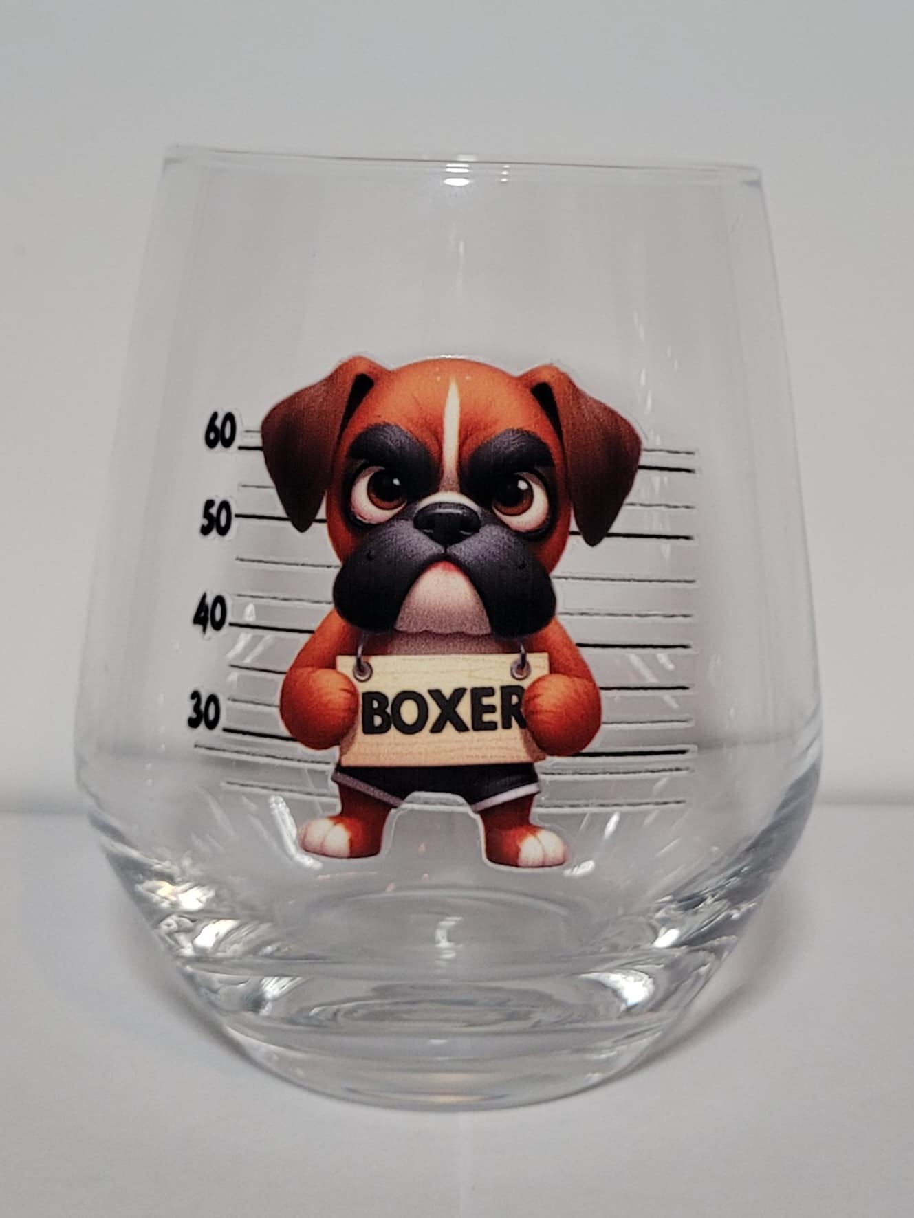 Verre à vin Boxer en prison (1) simple paroi