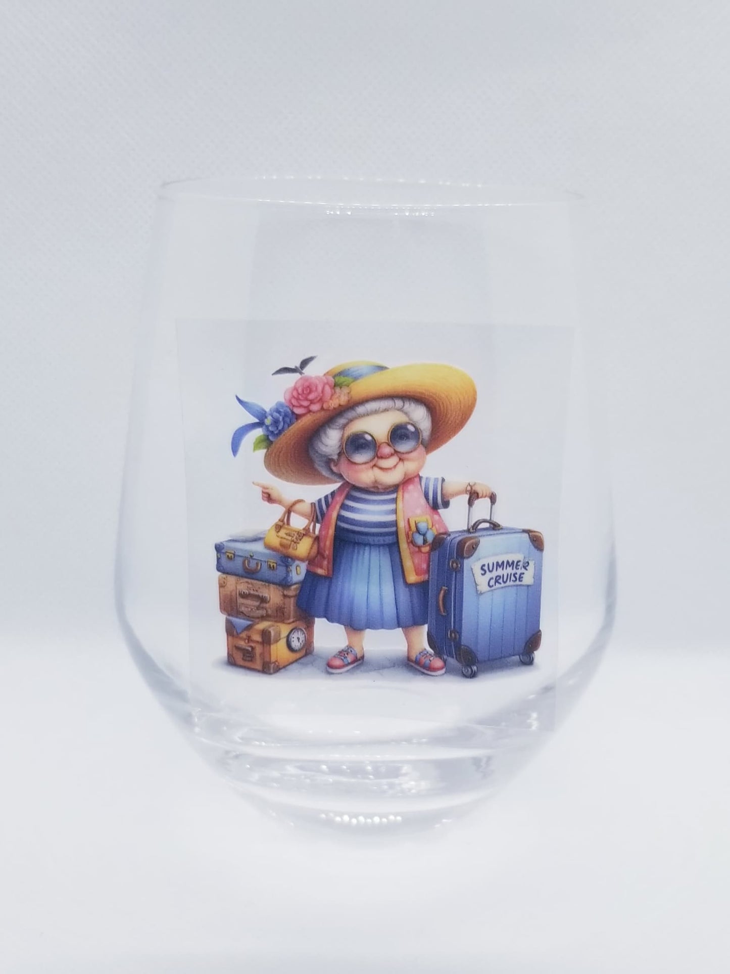 Verre à vin Mamie part en vacances 2