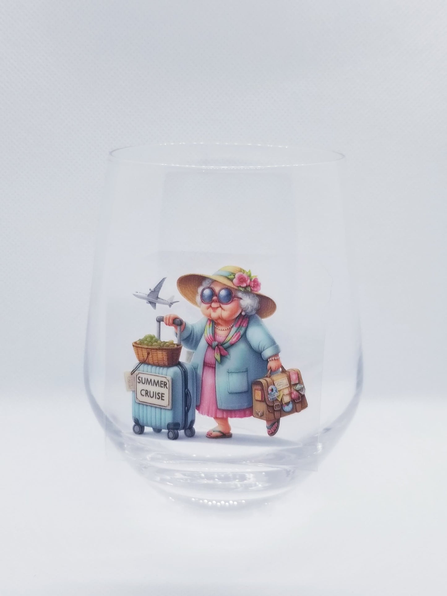 Verre à vin Mamie part en vacances 1
