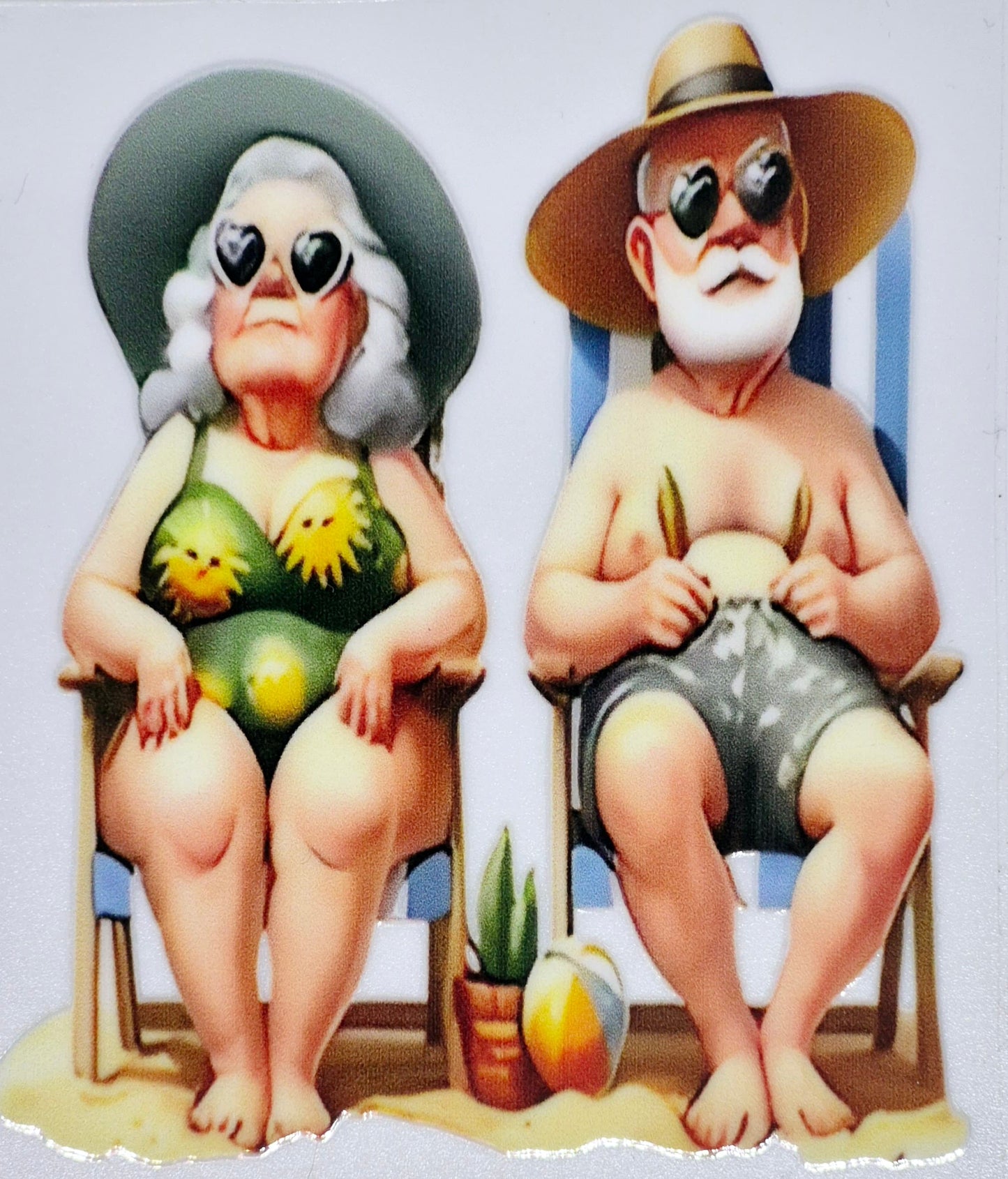 Gobelet à café ou verre à vin Couple de retraité À la plage 1