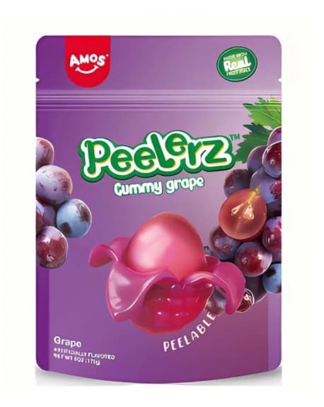 **DE RETOUR EN STOCK BIENTÔT**Amos Peelerz Gummy Raisin Peg 170g
