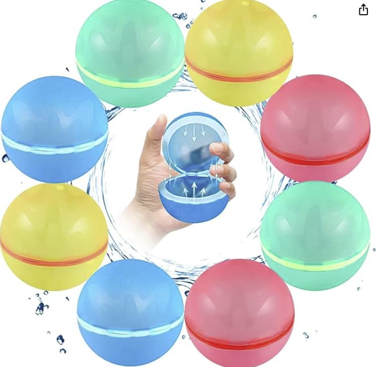 Lot de 12 balles d'eau réutilisables magnétiques.