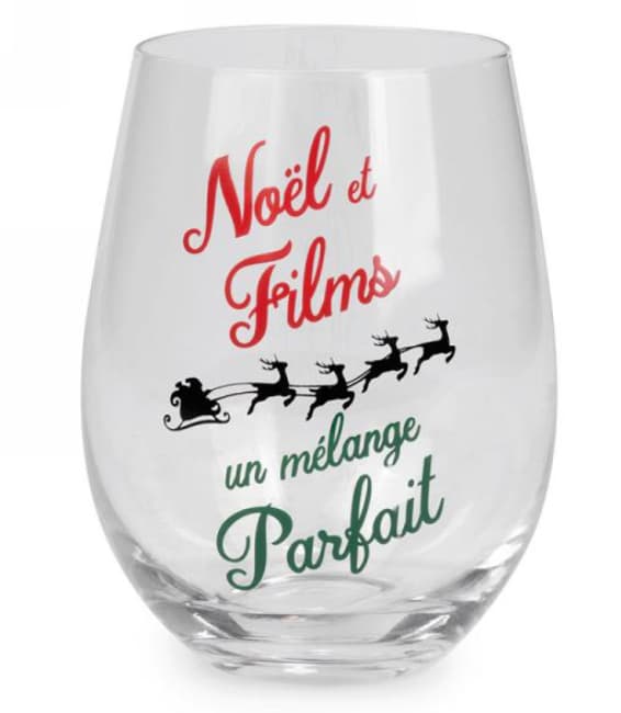 Verre à vin Noël et films