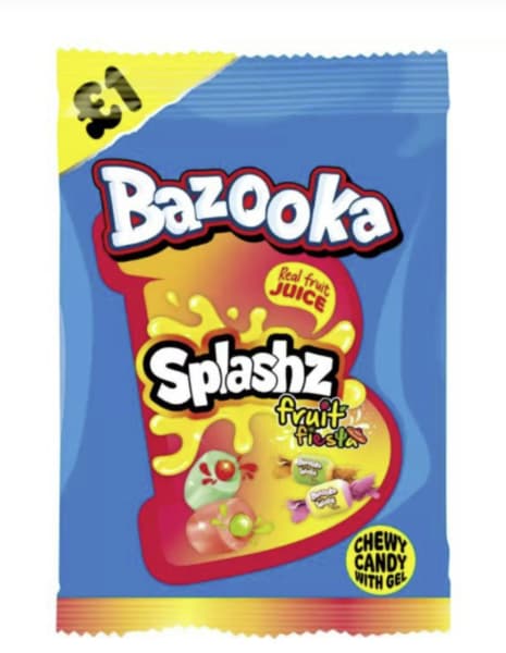 Bazooka Splashz Fruity Fiesta 120g