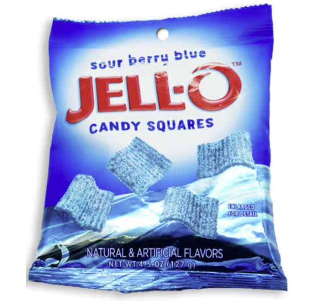 JELL-O Candy Squares - Sour Berry Blue