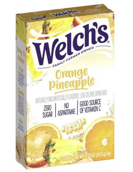 Welch's Single On the Go Sans Sucre Orange et Ananas