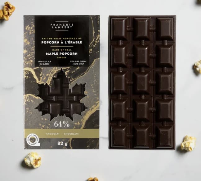 François Lambert - Tablette de chocolat au popcorn à l'érable