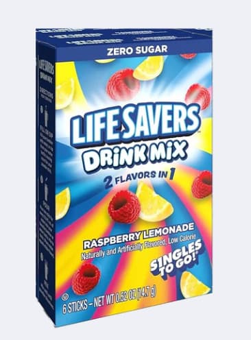 Lifesaver Single On the Go Sans Sucre Limonade Framboise