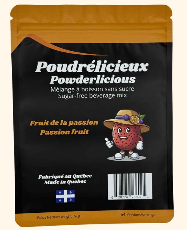 POUDRÉLICIEUX - Fruit de la passion - Mélange à boisson sans sucre