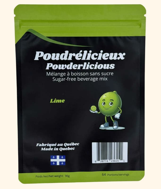 POUDRÉLICIEUX - Lime - Mélange à boisson sans sucre