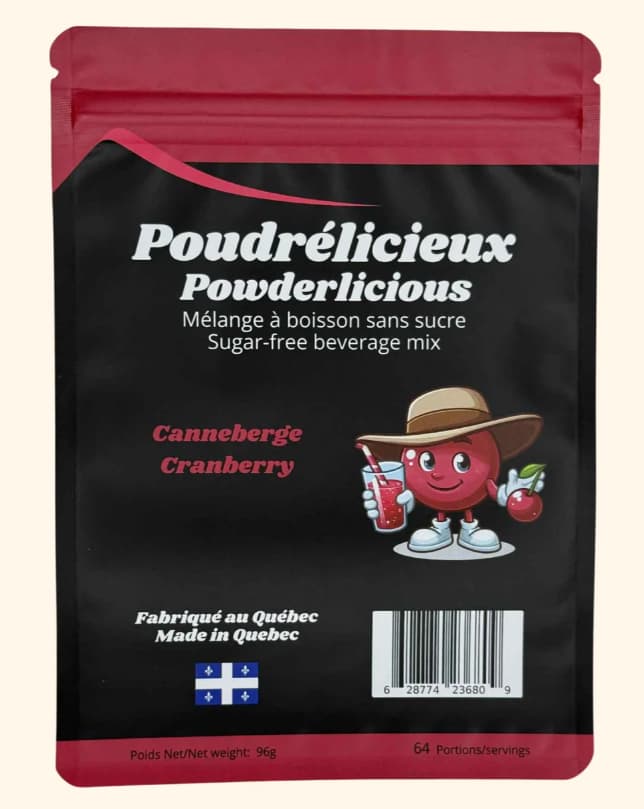 POUDRÉLICIEUX - Canneberge - Mélange à boisson sans sucre