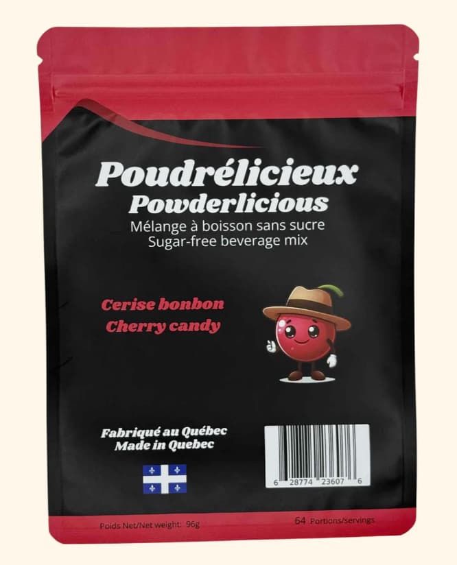 POUDRÉLICIEUX -Cerise Bonbon - Mélange à boisson sans sucre