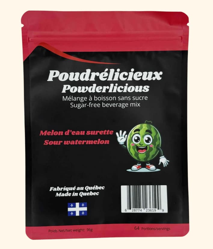 POUDRÉLICIEUX -Melon d'eau surette - Mélange à boisson sans sucre