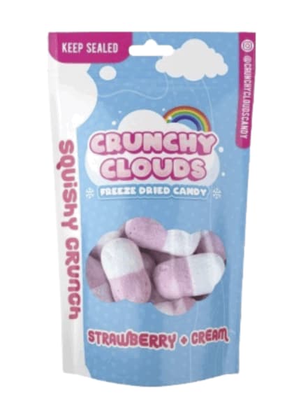 **EXPIRATION 05/2026**Crunchy Clouds Squishy Crunch Squashies Strawberry & Cream British