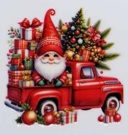 Verre à vin Père Noël et camion 3