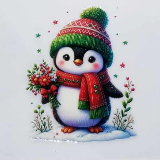 Verre à vin Pingouin 5 Noël