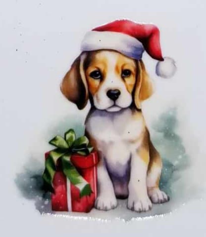 Verre à vin Chien de Noël 11