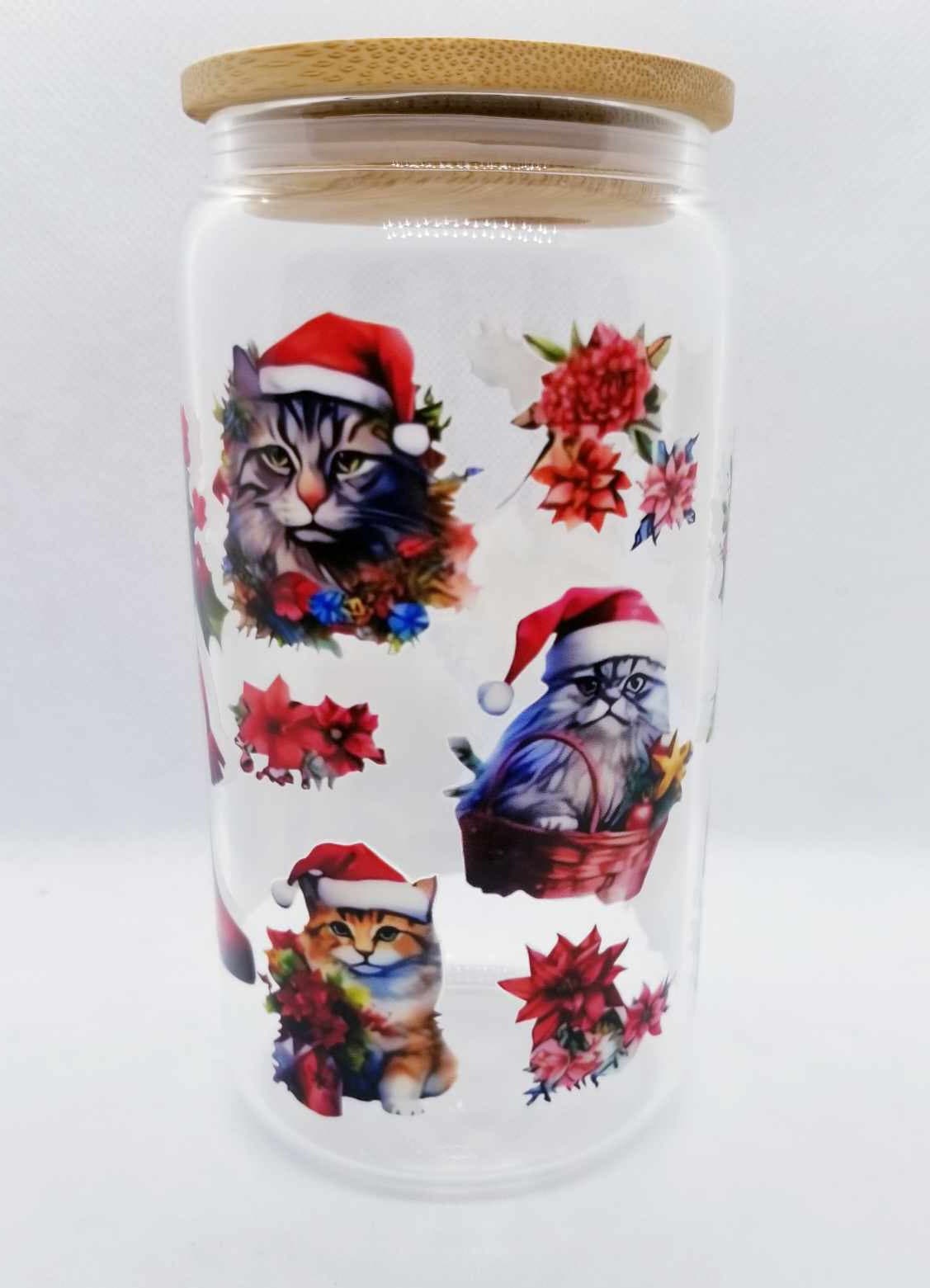 Noël - Verre 16 oz Chats
