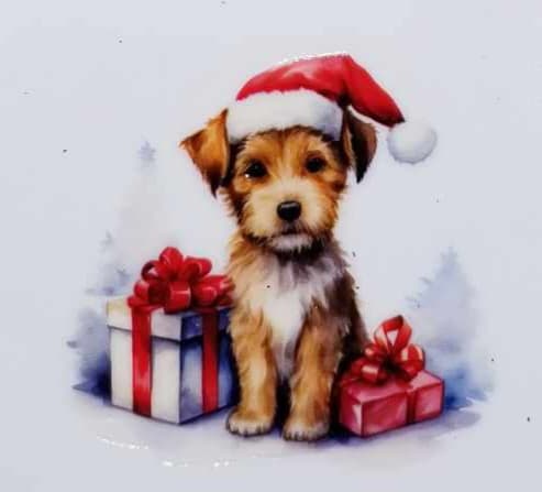 Verre à vin Chien de Noël 9