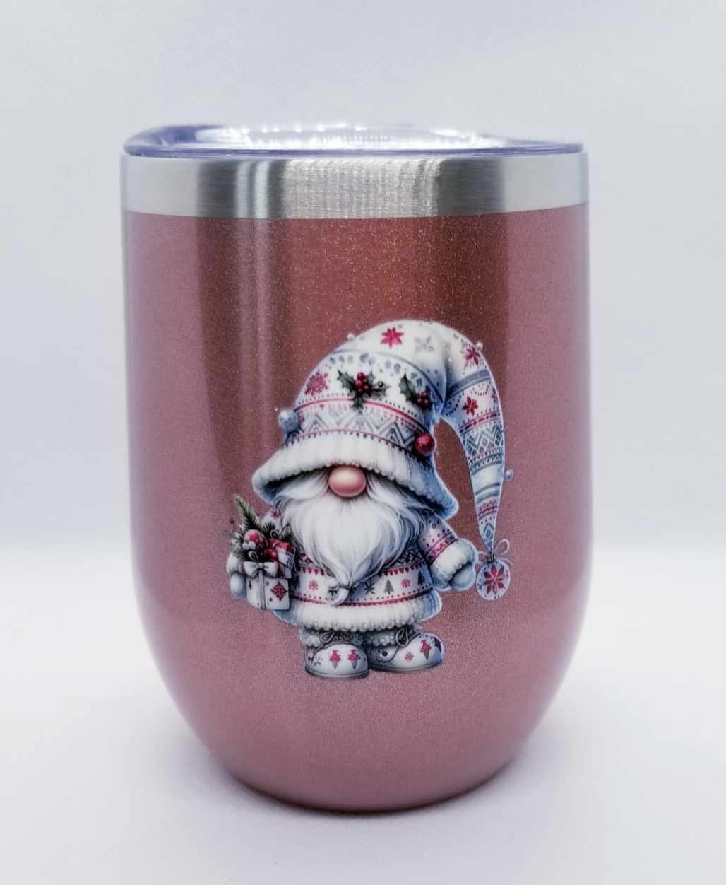 Verre à vin Gnome blanc Noël 9 Rose Gold