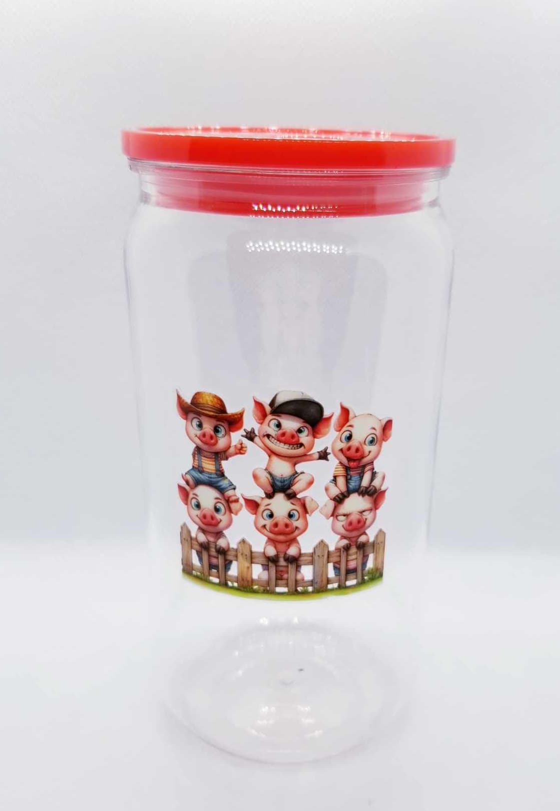 Verre 16 oz Sur le bord de la clôture Cochons PLASTIQUE