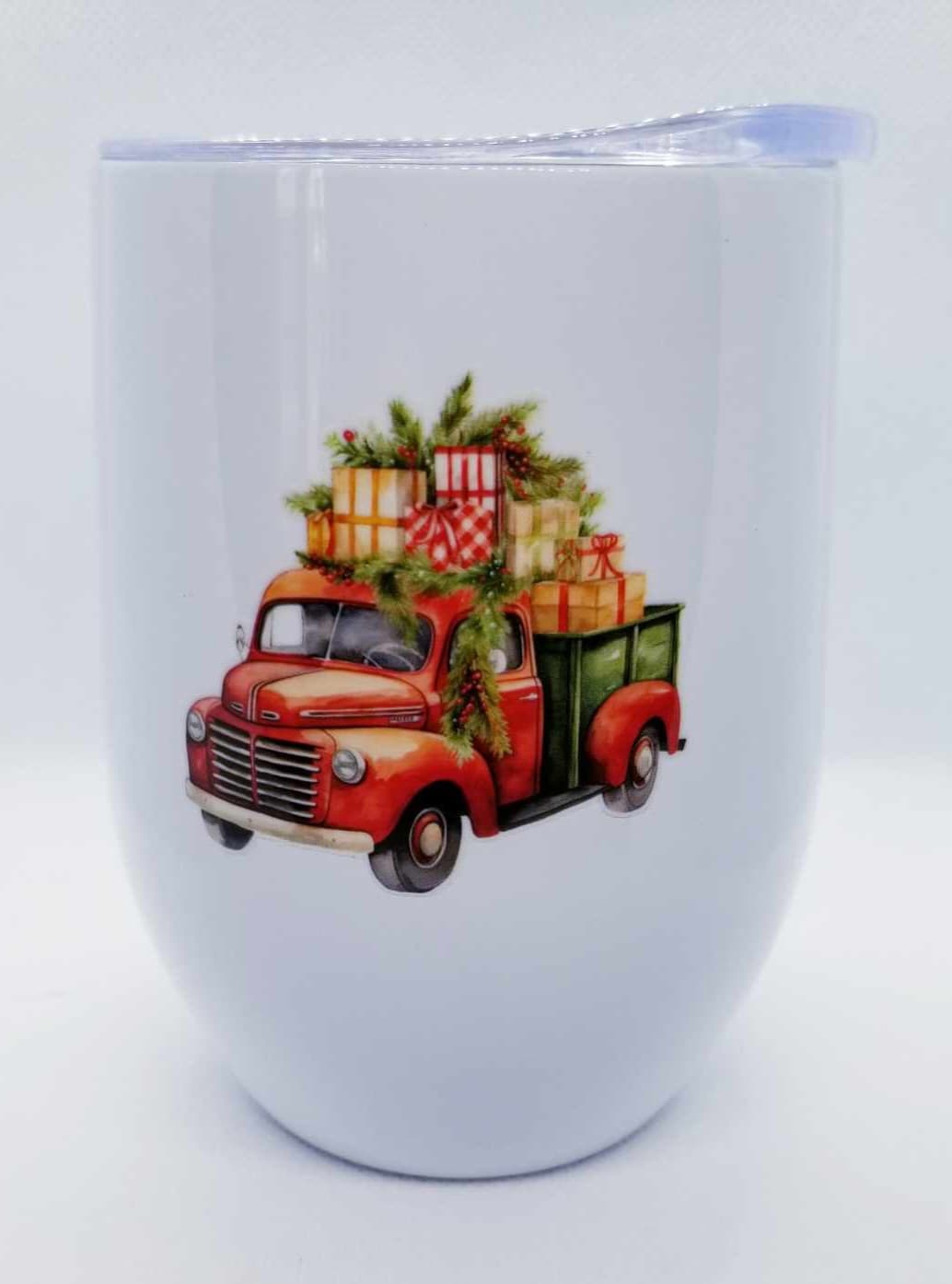 Verre à vin Camion Noël 3