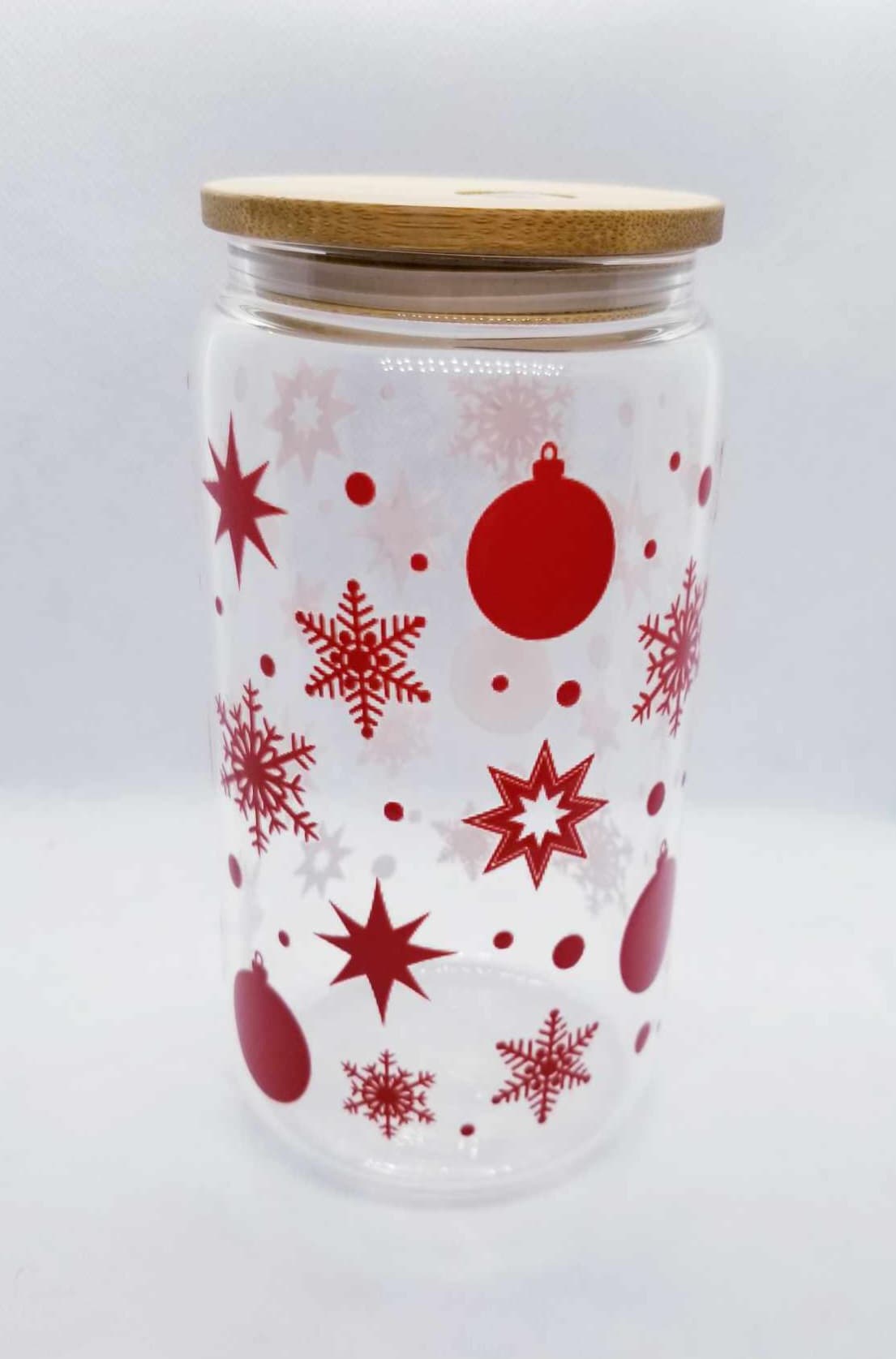 Noël - Verre 16 oz Boules et flocons