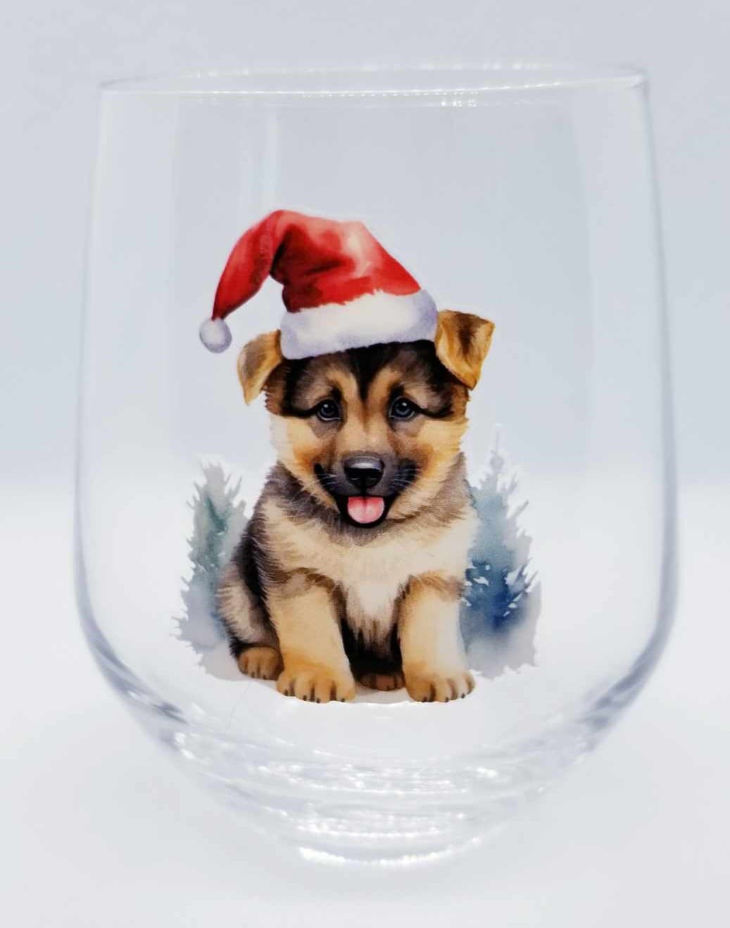Verre à vin Chien de Noël 1