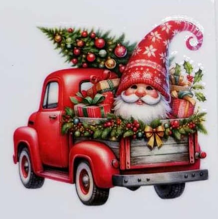 Verre à vin Père Noël et camion 7
