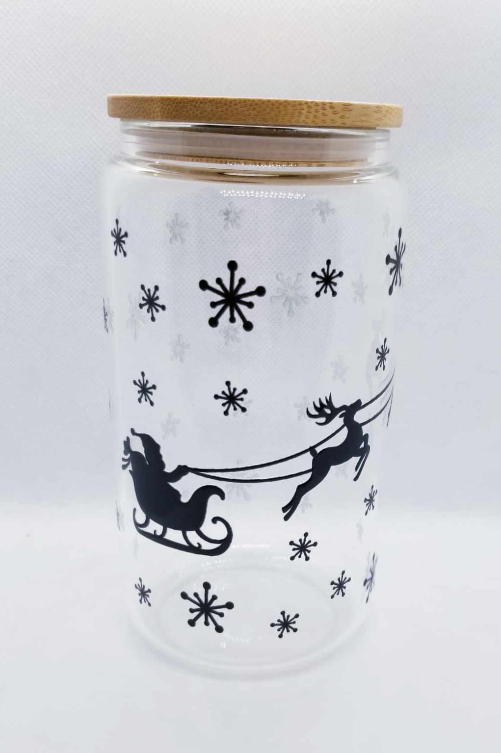 Noël - Verre 16 oz Père Noël en traineau