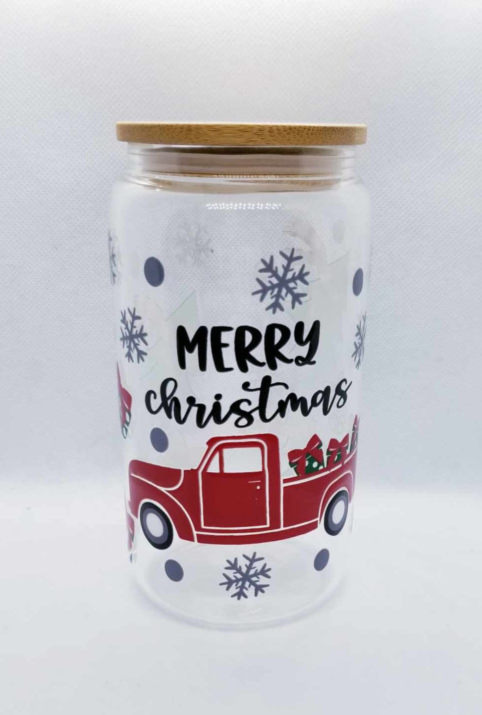 Noël - Verre 16 oz Camion rouge