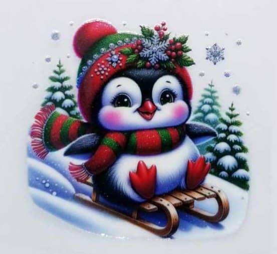 Verre à vin Pingouin 3 Noël