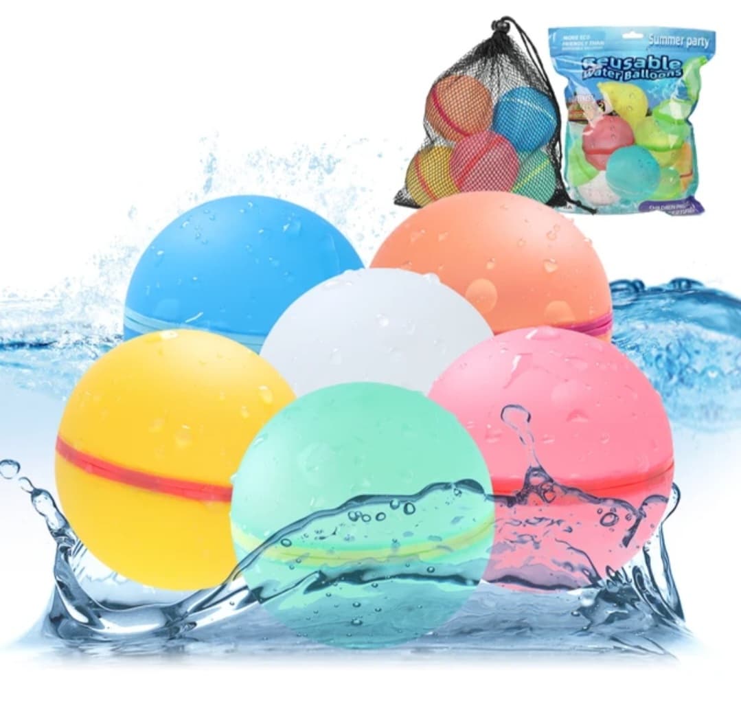 Lot de 12 balles d'eau réutilisables magnétiques.