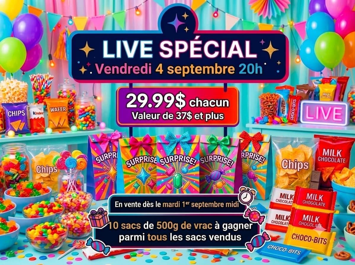 Sac Surprise Live Tiktok 4 septembre 20h