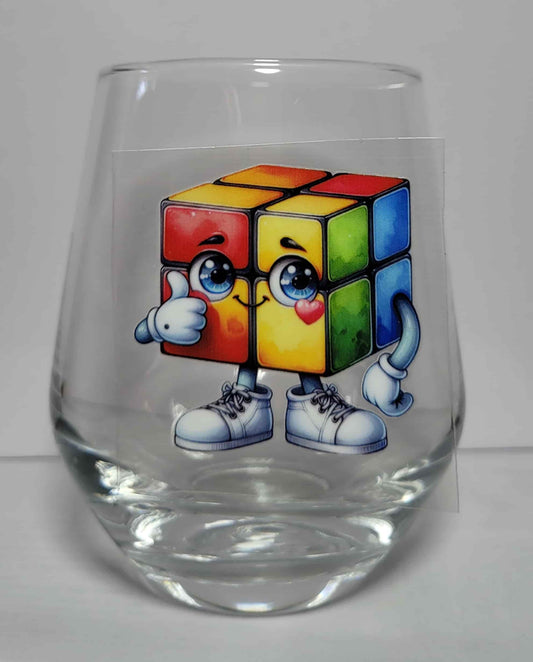 Verre à vin Cube rubik (1) simple paroi