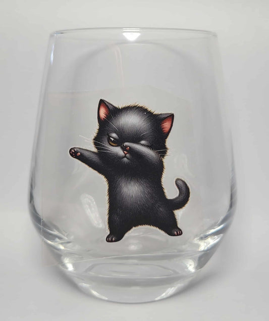 Verre à vin Chat Ninja (1) simple paroi