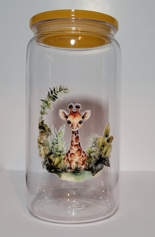 Verre 16 oz Girafe  PLASTIQUE