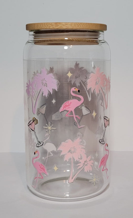 Verre 16 oz Sud, Cocktail et Flamant rose