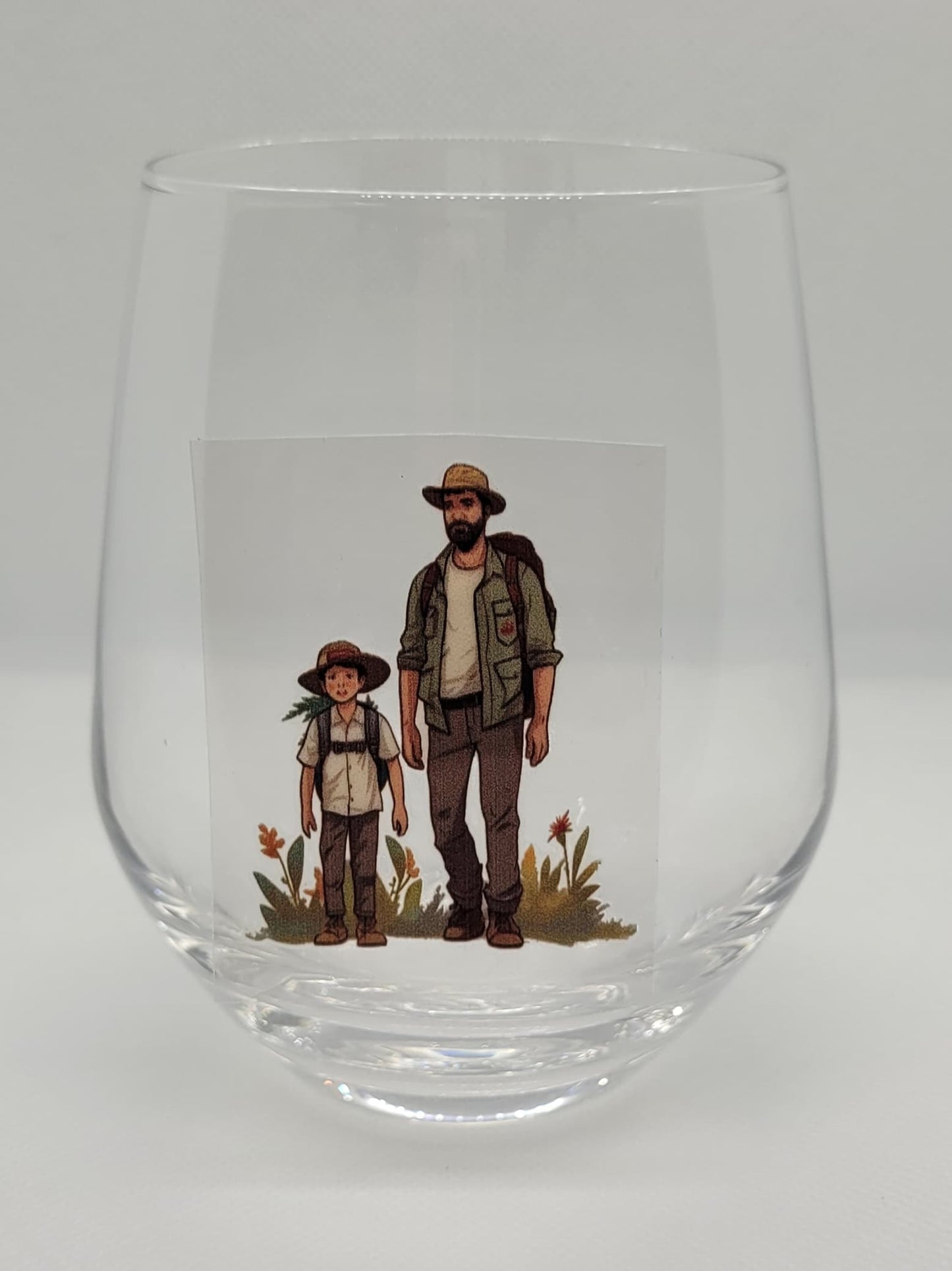 Verre à vin Papa et enfant en expédition