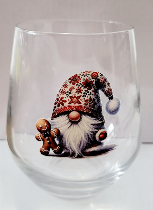 Verre à vin Gnome rouge Noël 1