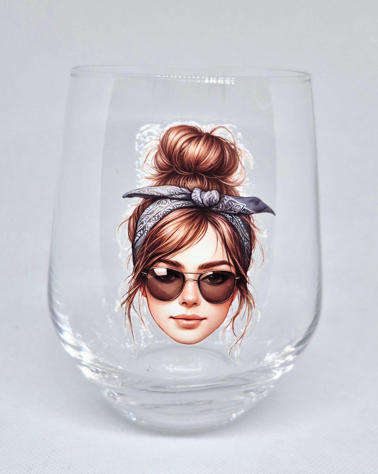 Verre à vin Visage et lunette soleil