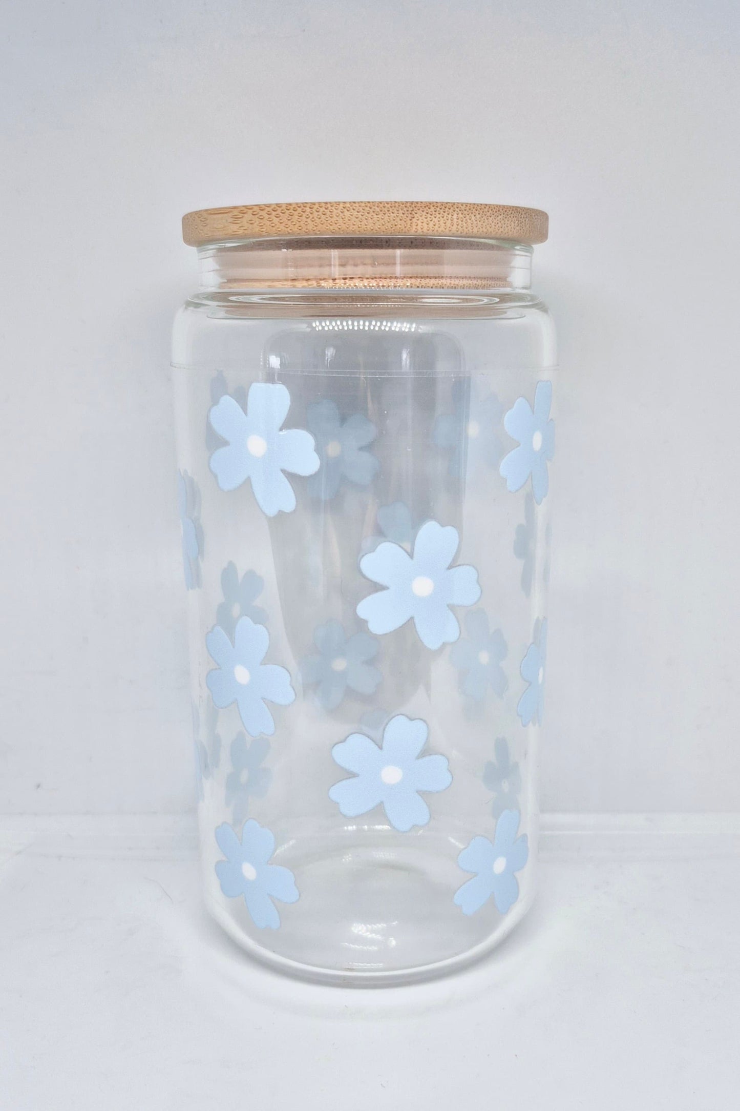 Verre 16 oz Petite fleur bleue