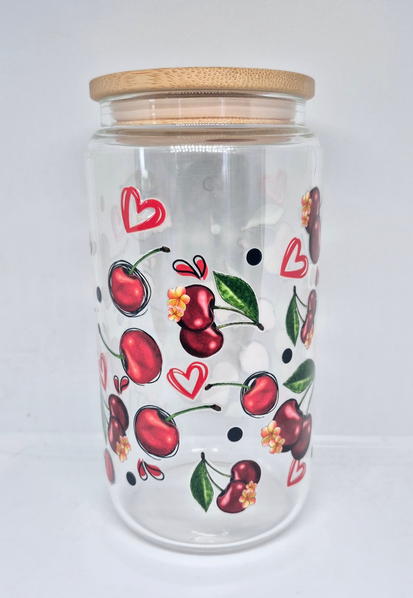 Verre 16 oz Cerise et coeur