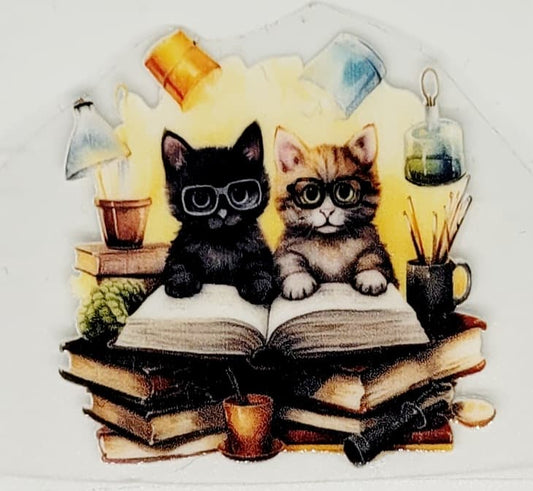 Gobelet à café ou verre à vin Chat et lecture