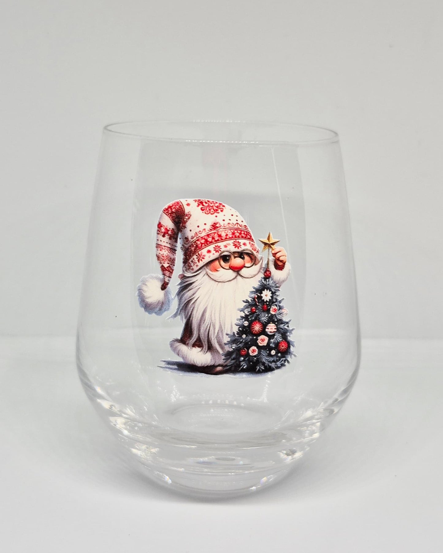 Verre à vin Gnome rouge Noël 6