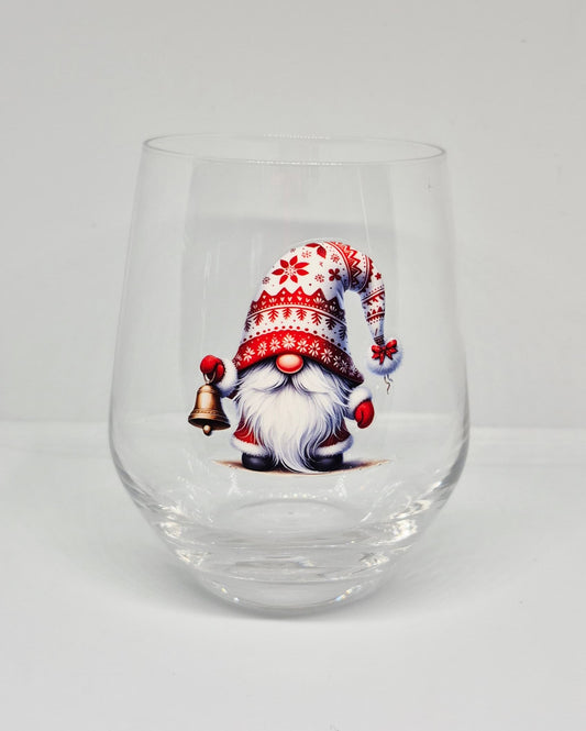 Verre à vin Gnome rouge Noël 7