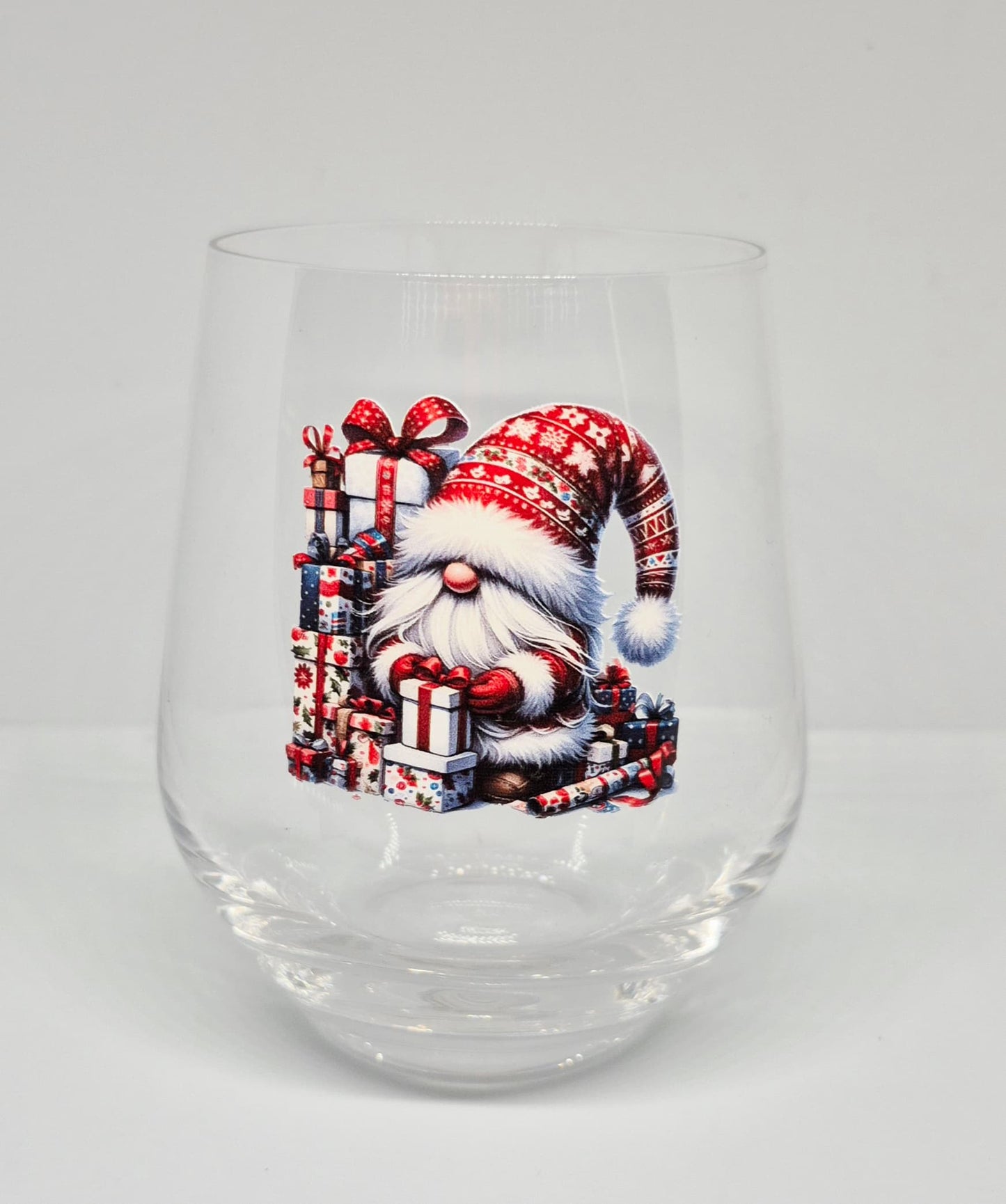 Verre à vin Gnome rouge Noël 5