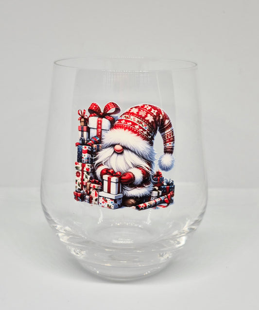 Verre à vin Gnome rouge Noël 5