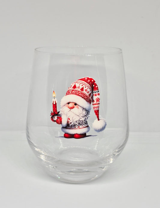 Verre à vin Gnome rouge Noël 8